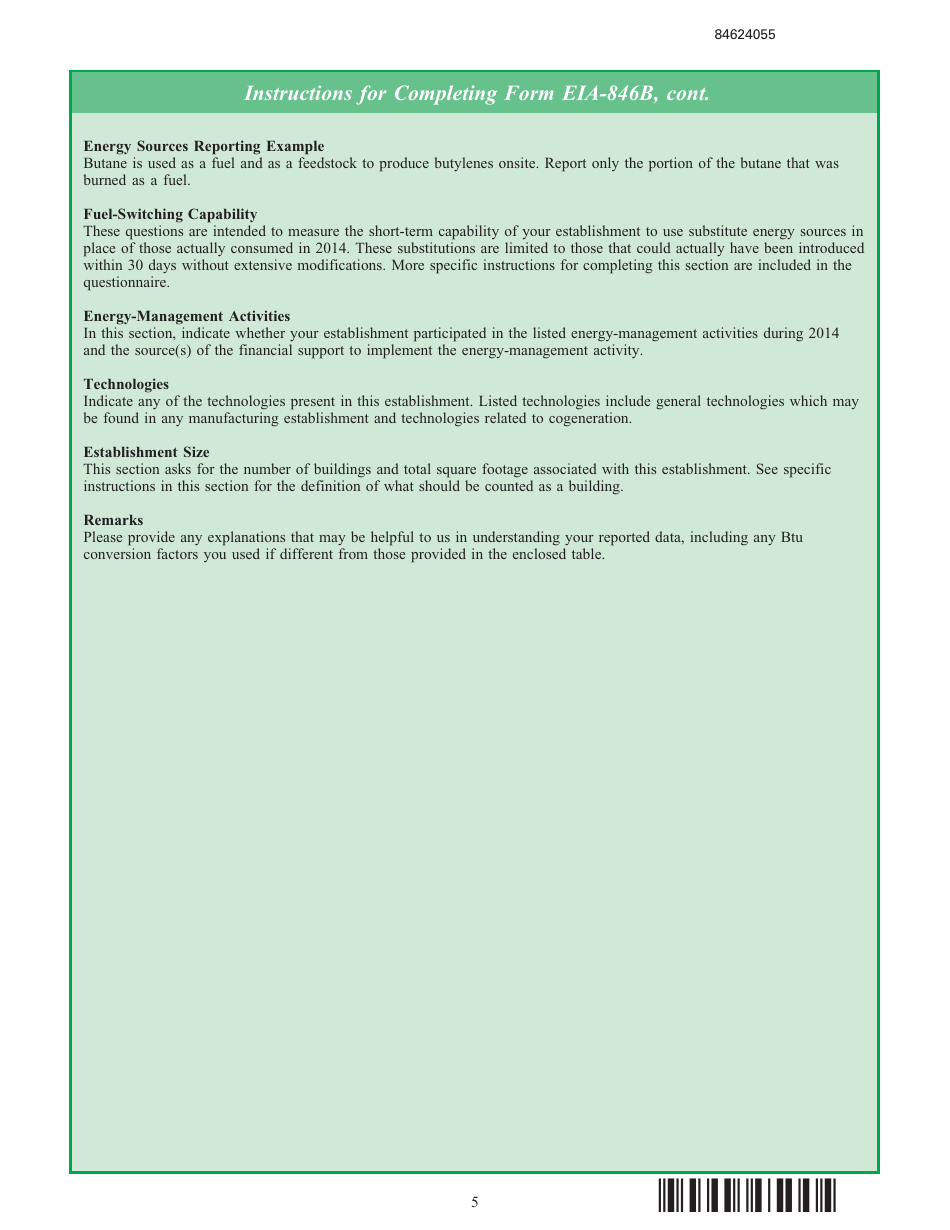 Form EIA-846B Manufacturing Energy Consumption Survey, Page 5
