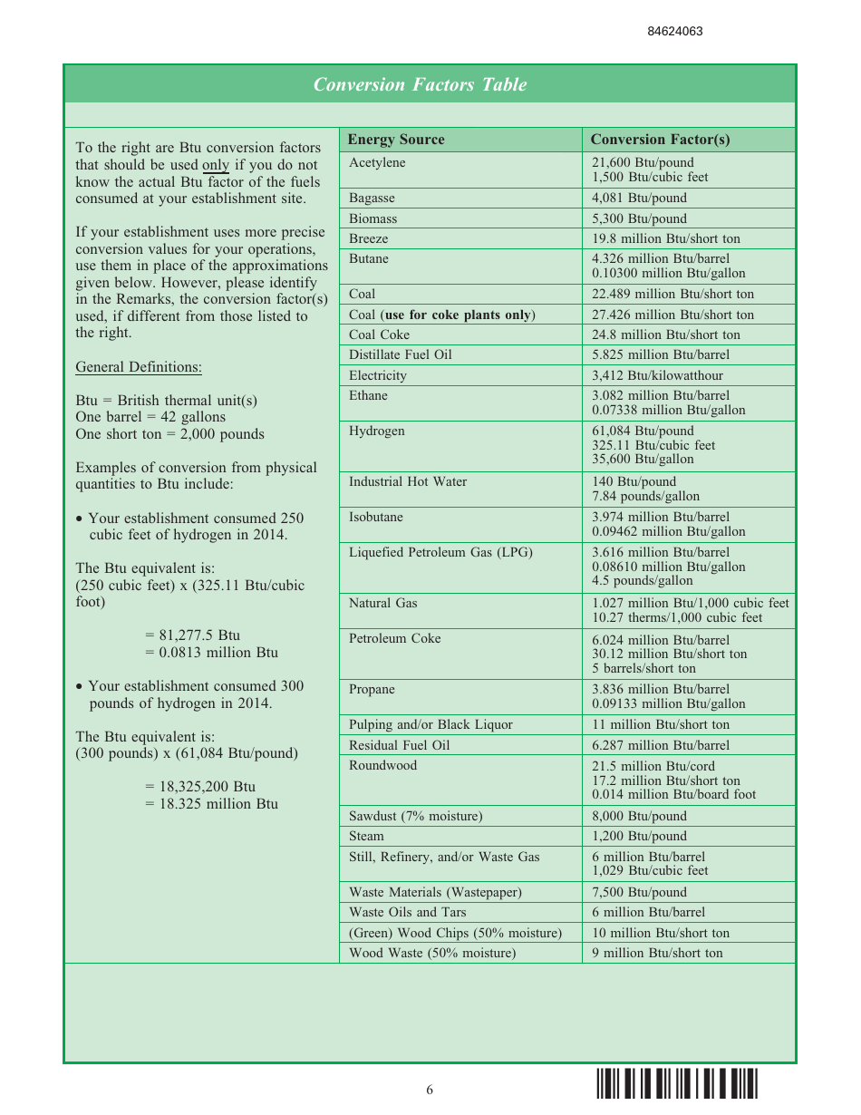 Form EIA-846B Manufacturing Energy Consumption Survey, Page 6