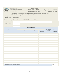 Form EIA-860 Annual Electric Generator Report, Page 21
