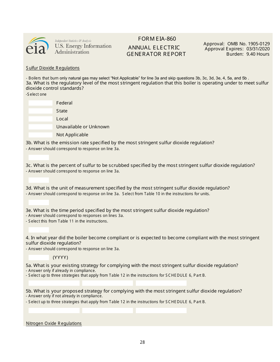 Form EIA-860 Annual Electric Generator Report, Page 28