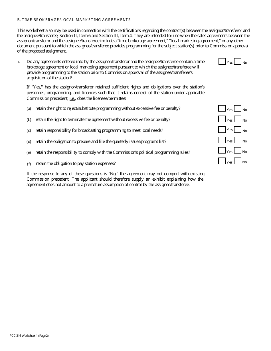 FCC Form 316 Application for Consent to Assignment of Radio Broadcast Station Construction Permit or License or Transfer of Control or Corporation Holding Radio Broadcast Station Construction Permit or License, Page 11