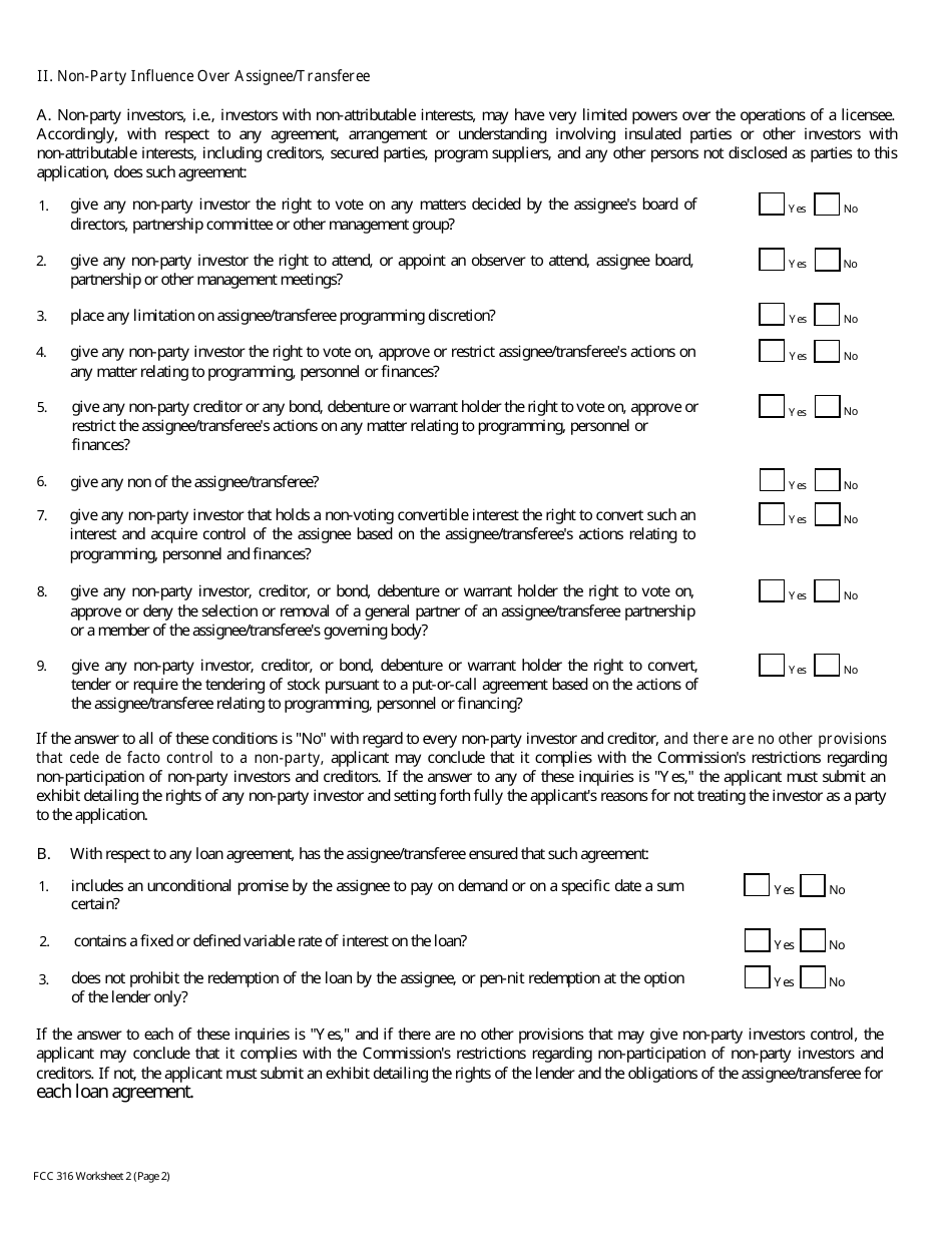 FCC Form 316 Application for Consent to Assignment of Radio Broadcast Station Construction Permit or License or Transfer of Control or Corporation Holding Radio Broadcast Station Construction Permit or License, Page 13