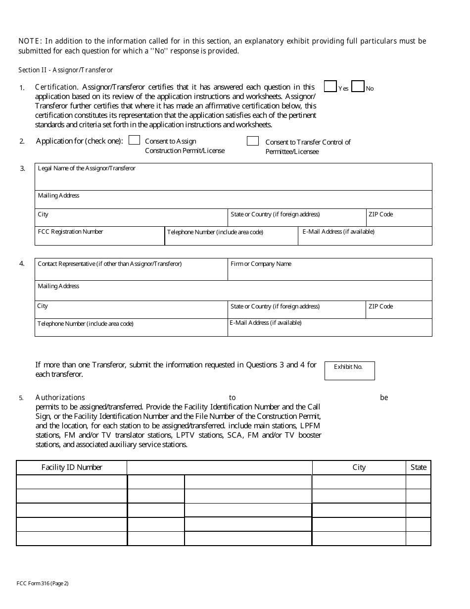 FCC Form 316 Application for Consent to Assignment of Radio Broadcast Station Construction Permit or License or Transfer of Control or Corporation Holding Radio Broadcast Station Construction Permit or License, Page 15