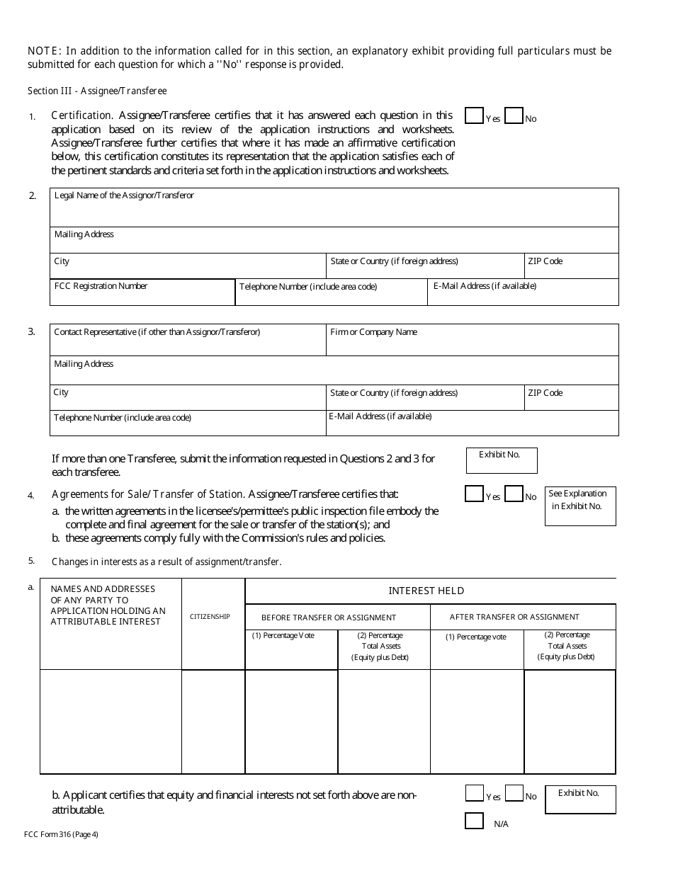 FCC Form 316 Application for Consent to Assignment of Radio Broadcast Station Construction Permit or License or Transfer of Control or Corporation Holding Radio Broadcast Station Construction Permit or License, Page 17