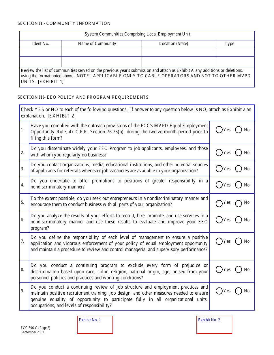 FCC Form 396-C Multi-Channel Video Program Distributor EEO Program Annual Report, Page 5