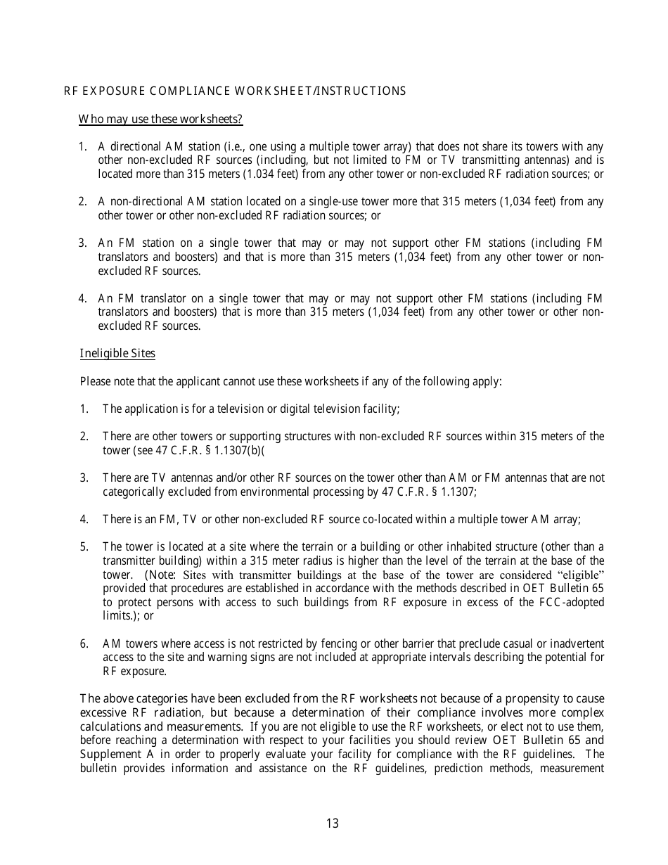 FCC Form 303-S Application for Renewal of Broadcast Station License, Page 13