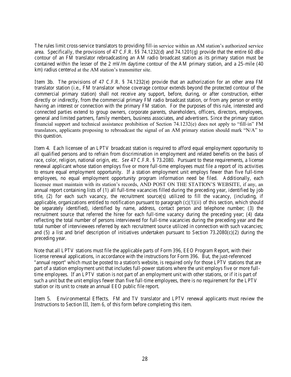 FCC Form 303-S Application for Renewal of Broadcast Station License, Page 28