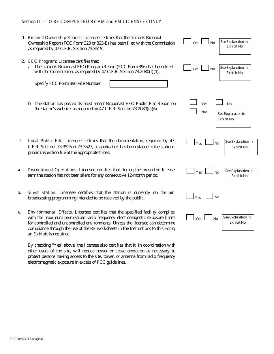 FCC Form 303-S Application for Renewal of Broadcast Station License, Page 33