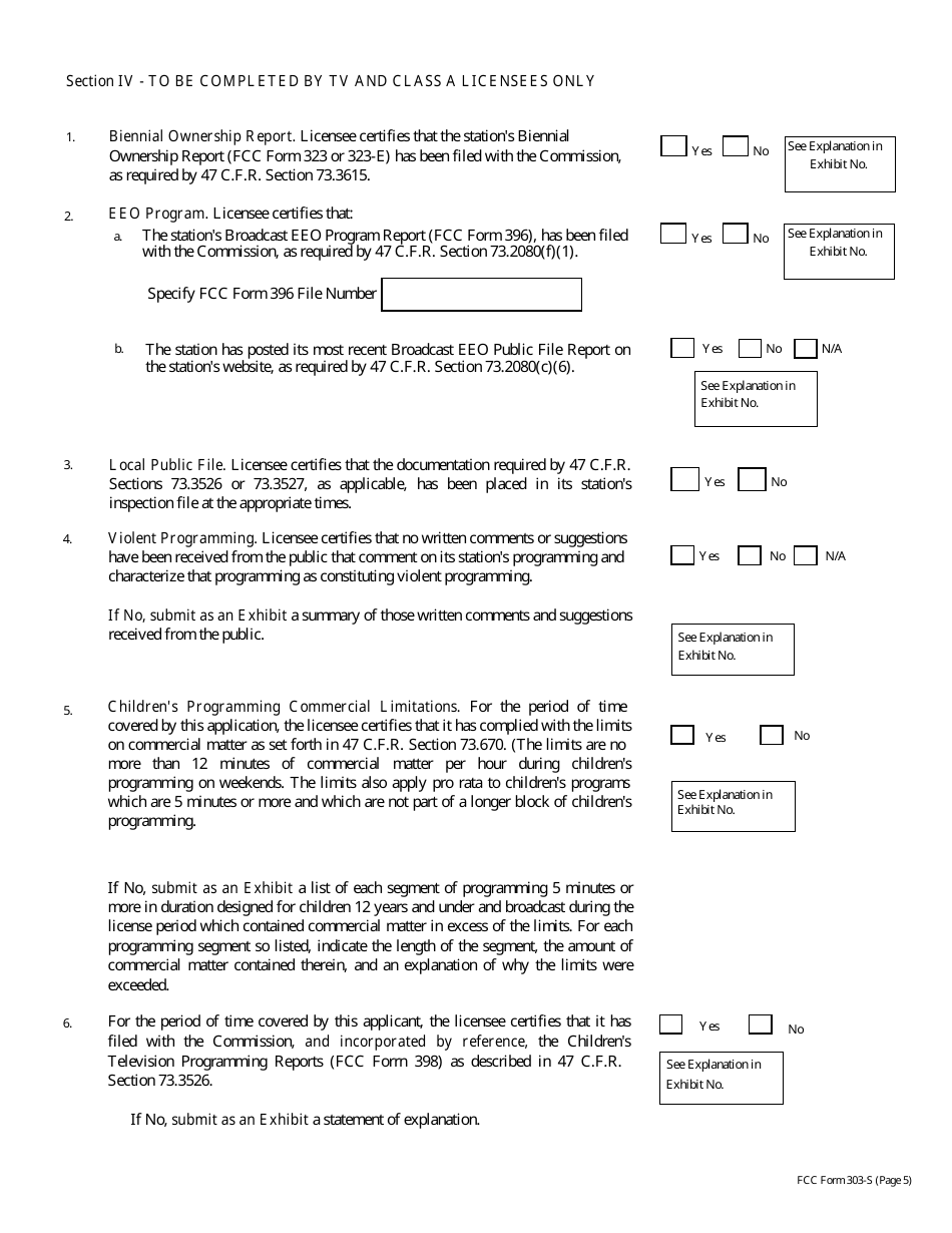 FCC Form 303-S Application for Renewal of Broadcast Station License, Page 34