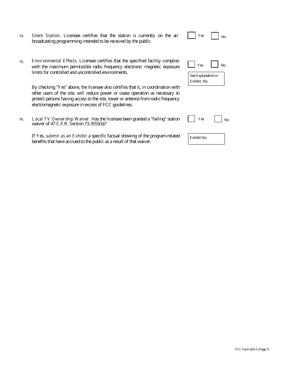 FCC Form 303-S Application for Renewal of Broadcast Station License, Page 36