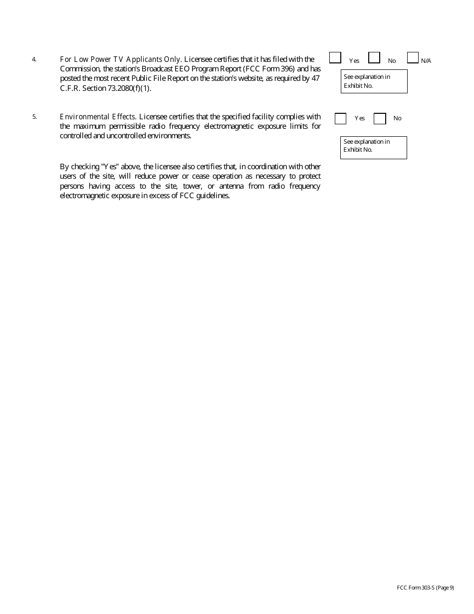FCC Form 303-S Application for Renewal of Broadcast Station License, Page 38