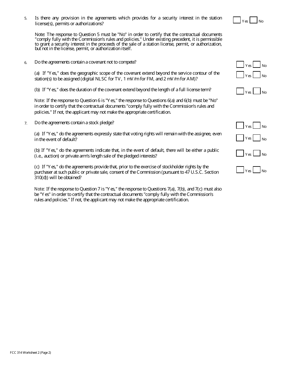 FCC Form 314 Application for Consent to Assignment of Broadcast Station Construction Permit or License, Page 15