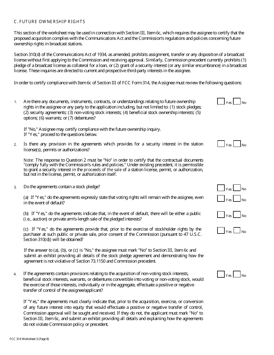 FCC Form 314 Application for Consent to Assignment of Broadcast Station Construction Permit or License, Page 23