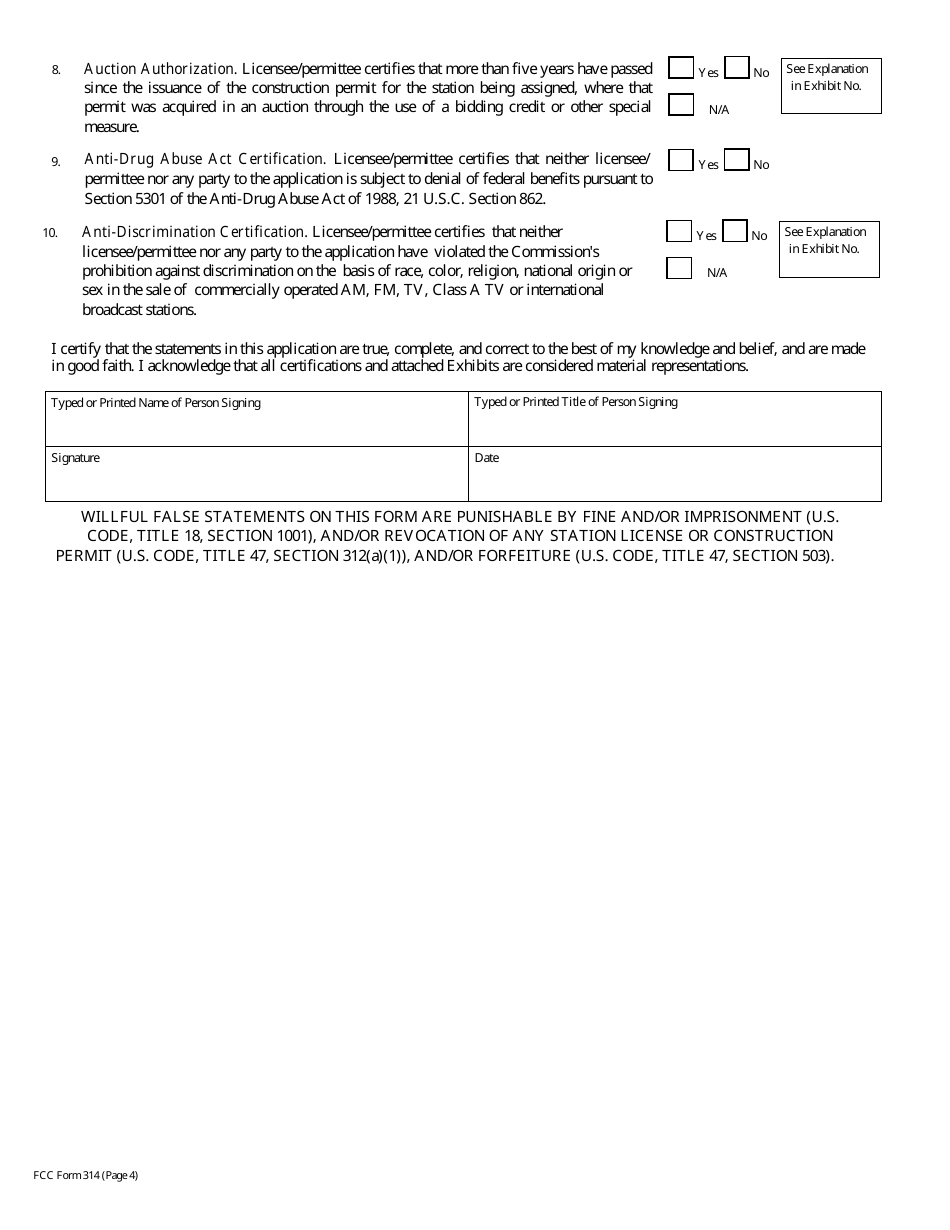 FCC Form 314 Application for Consent to Assignment of Broadcast Station Construction Permit or License, Page 30