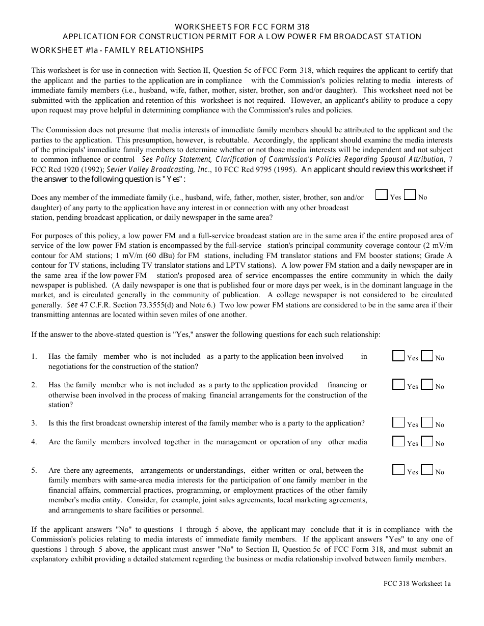 FCC Form 318 Application for Construction Permit for a Low Power Fm Broadcast Station, Page 13