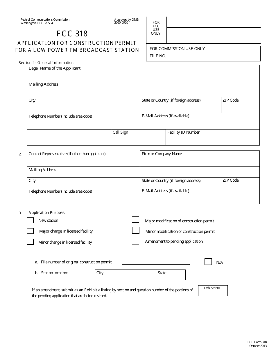 FCC Form 318 Application for Construction Permit for a Low Power Fm Broadcast Station, Page 18
