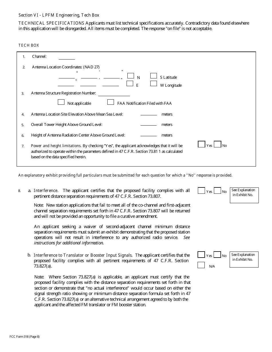 FCC Form 318 Application for Construction Permit for a Low Power Fm Broadcast Station, Page 25
