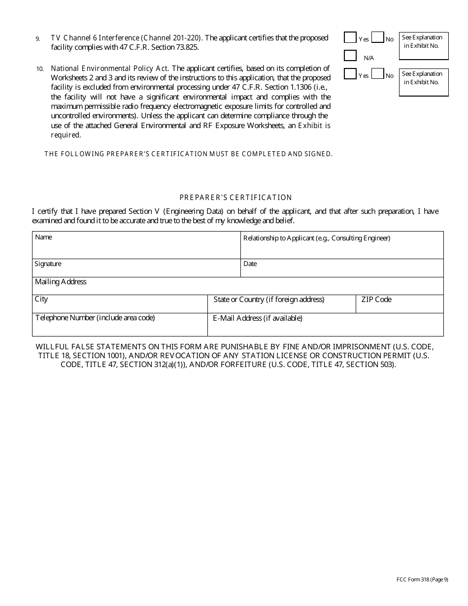 FCC Form 318 Application for Construction Permit for a Low Power Fm Broadcast Station, Page 26