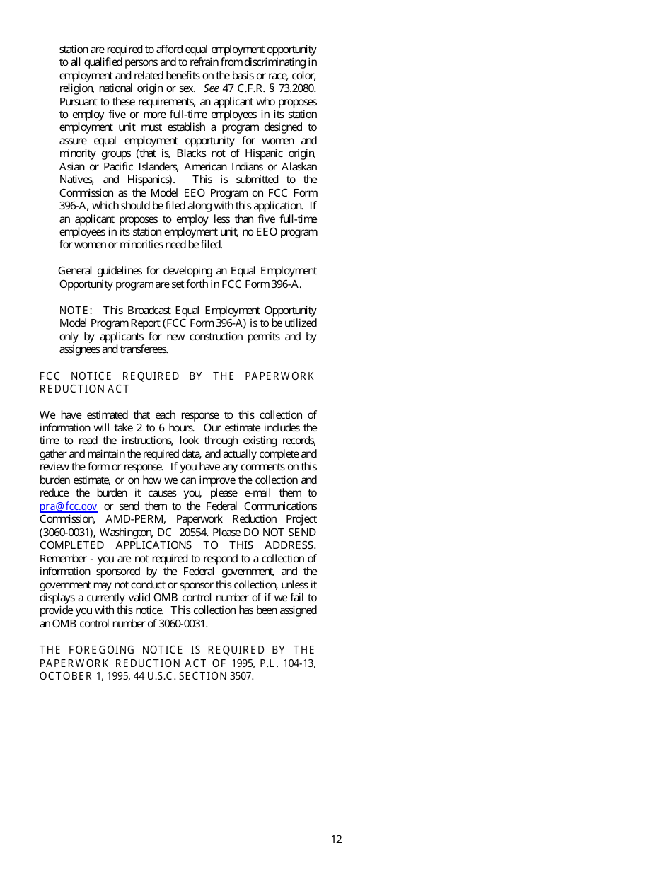 FCC Form 315 Application for Consent to Transfer Control of Entity Holding Broadcast Station Construction Permit or License, Page 12