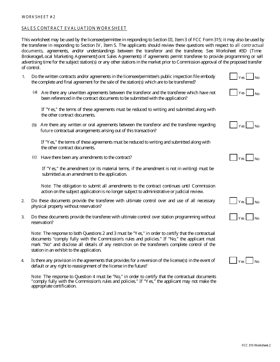 FCC Form 315 Application for Consent to Transfer Control of Entity Holding Broadcast Station Construction Permit or License, Page 14