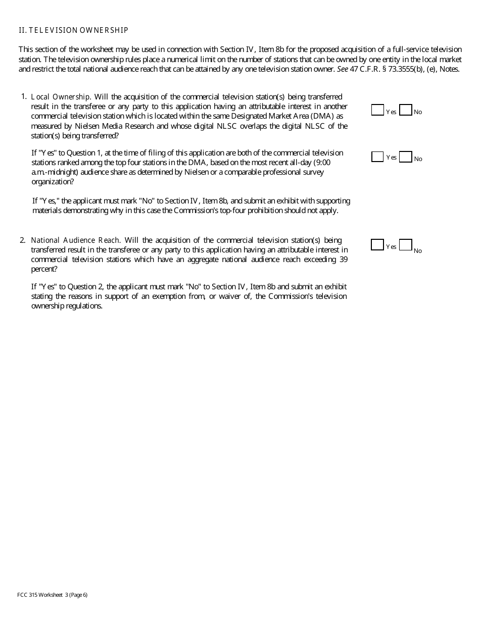 FCC Form 315 Application for Consent to Transfer Control of Entity Holding Broadcast Station Construction Permit or License, Page 21