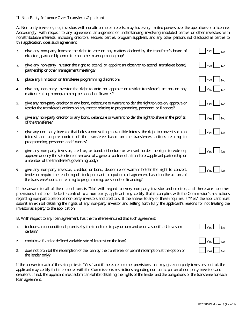 FCC Form 315 Application for Consent to Transfer Control of Entity Holding Broadcast Station Construction Permit or License, Page 26