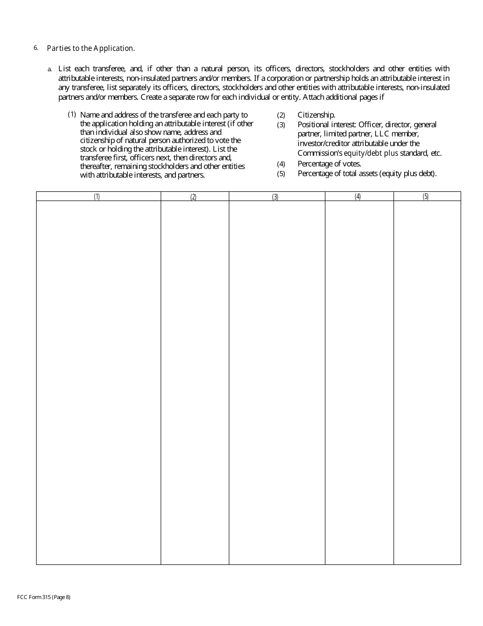 FCC Form 315 Application for Consent to Transfer Control of Entity Holding Broadcast Station Construction Permit or License, Page 34