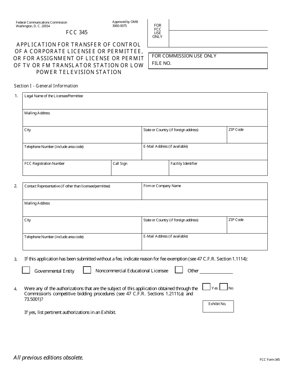 FCC Form 345 Application for Consent to Assign Construction Permit or License for Tv or Fm Translator Station or Low Power Television Station or to Transfer Control of Entity Holding Tv or Fm Translator or Low Power Television Station, Page 12