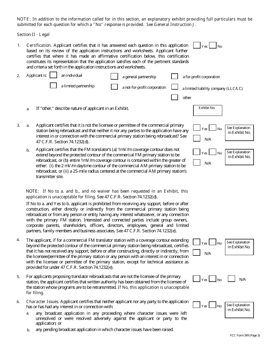 FCC Form 349 Application for Authority to Construct or Make Changes in an Fm Translator or Fm Booster Station, Page 29