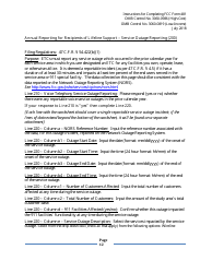 Instructions for FCC Form 481 Service Quality Improvement Reporting FCC Form 481 Data Collection Form, Page 12