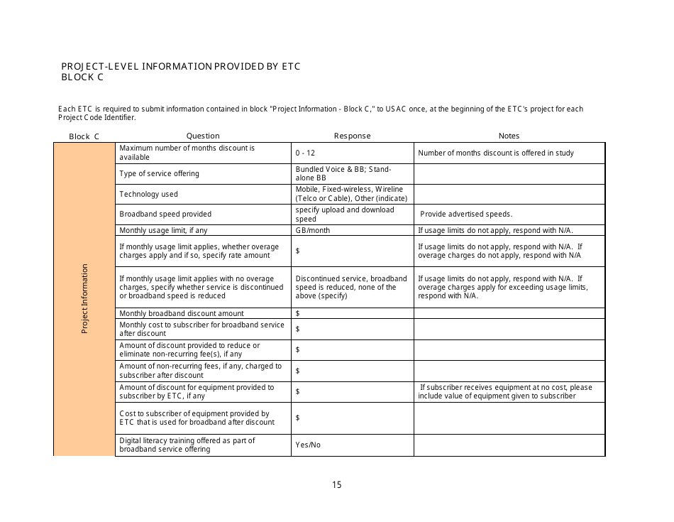 FCC Form 560 Low Income Broadband Pilot Program Reporting Form, Page 4
