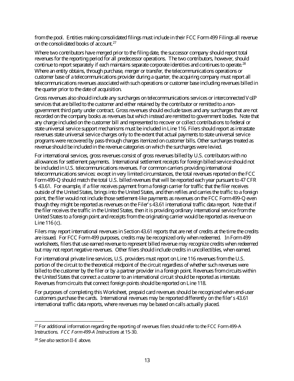 FCC Form 499-Q Telecommunications Reporting Worksheet - Quarterly Filing for Universal Service Contributors, Page 14