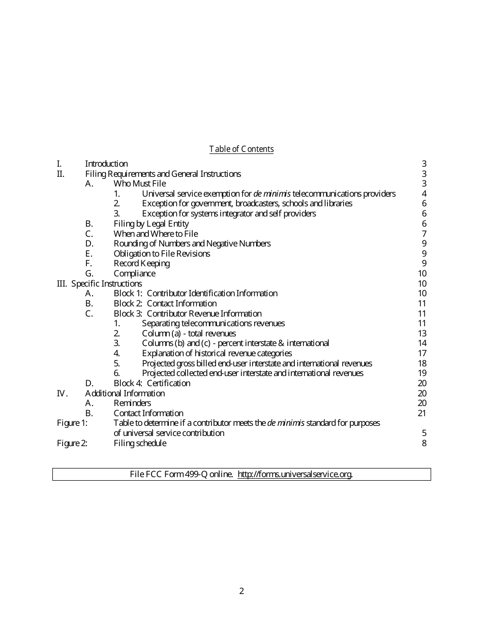 FCC Form 499-Q Telecommunications Reporting Worksheet - Quarterly Filing for Universal Service Contributors, Page 3