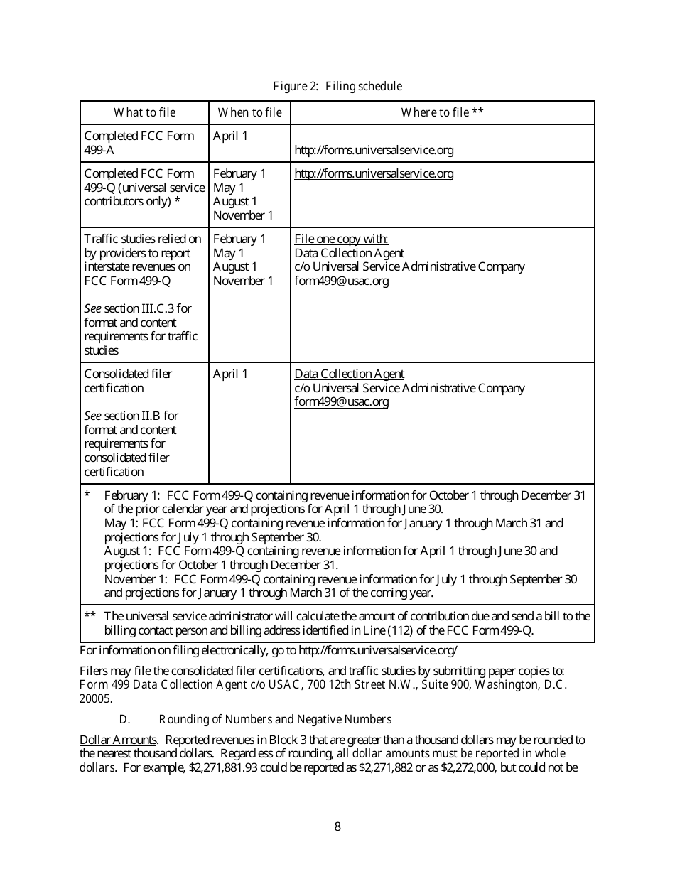 FCC Form 499-Q Telecommunications Reporting Worksheet - Quarterly Filing for Universal Service Contributors, Page 9