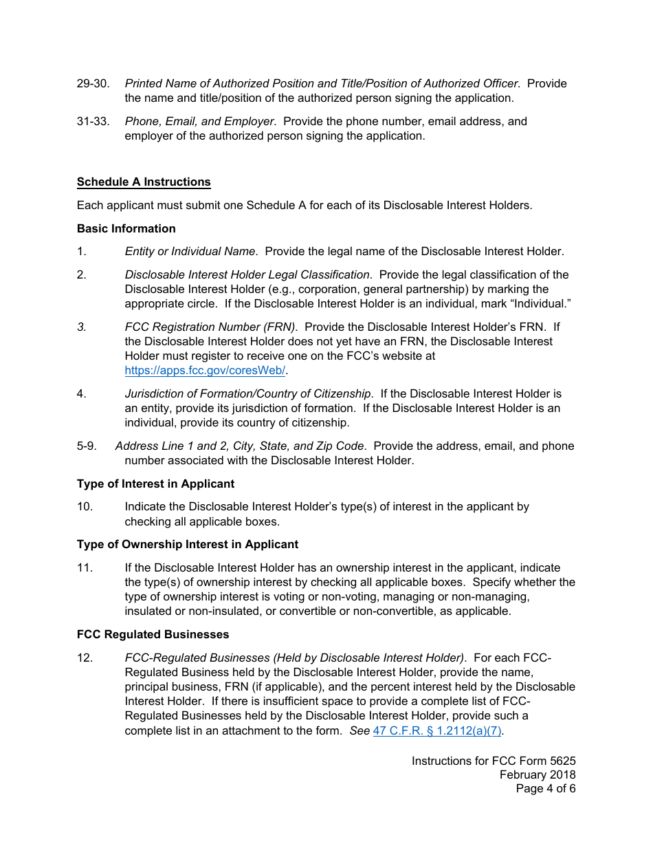 Instructions for FCC Form 5625 Connect America Phase II New York - Long-Form Application, Page 4