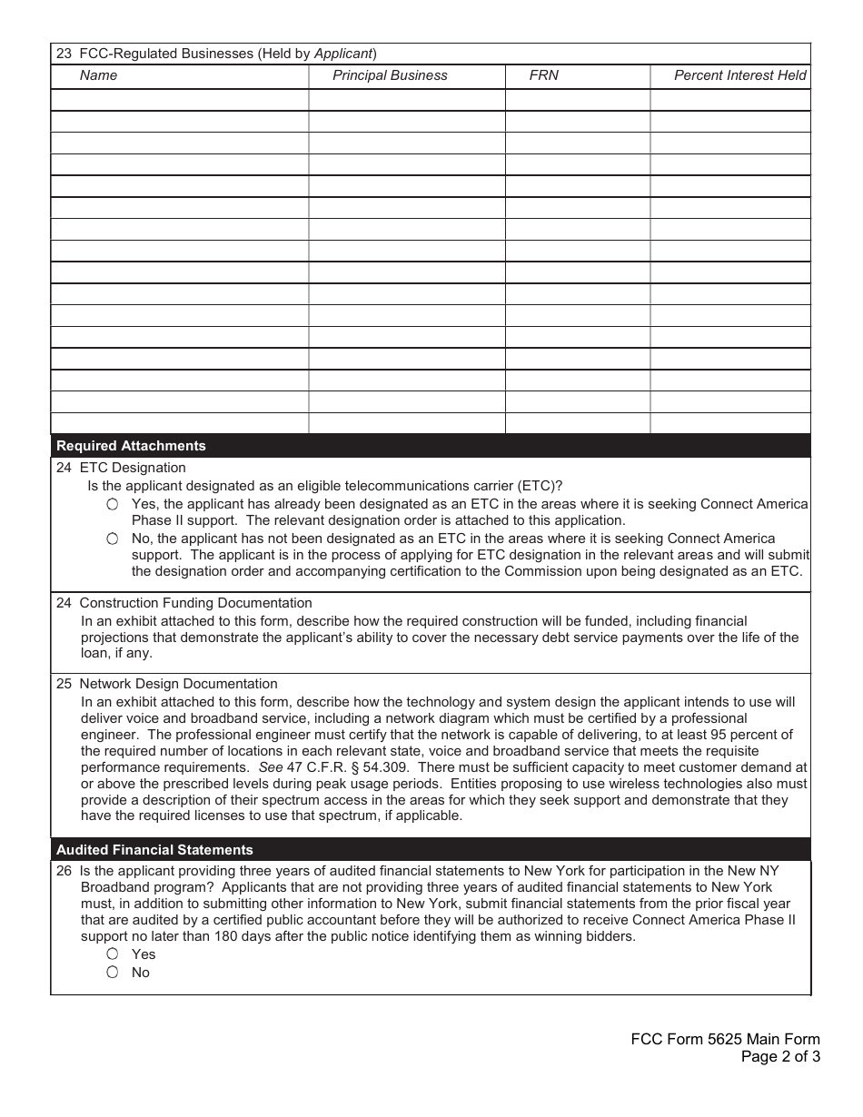 FCC Form 5625 - Fill Out, Sign Online and Download Printable PDF ...