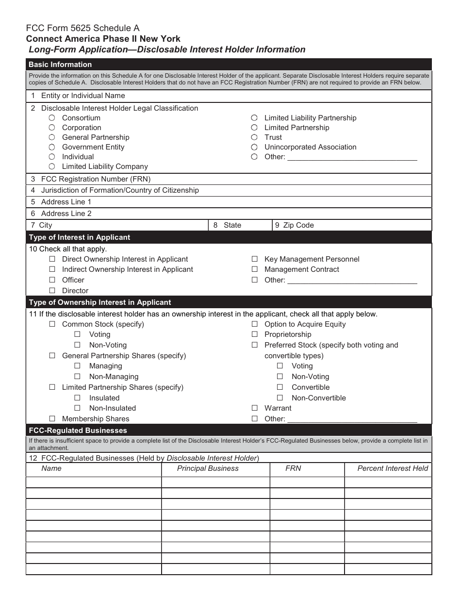FCC Form 5625 Connect America Phase II New York Long-Form Application - Main Form, Page 4