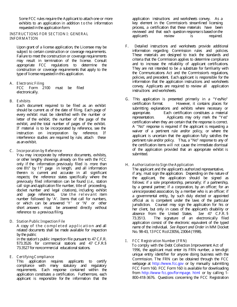 Instructions for FCC Form 2100 Application for Media Bureau Video Service Authorization, Page 3