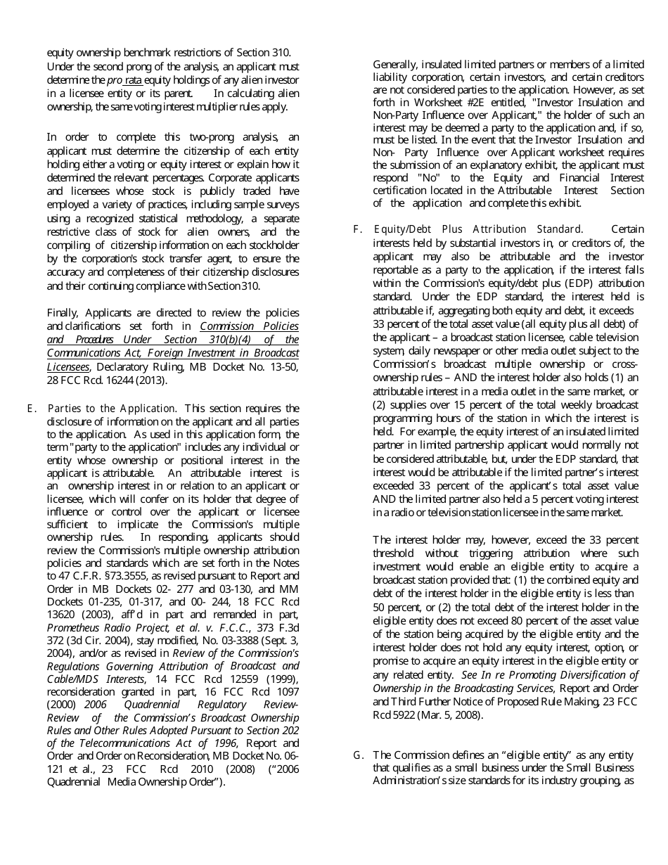 Instructions for FCC Form 2100 Application for Media Bureau Video Service Authorization, Page 5
