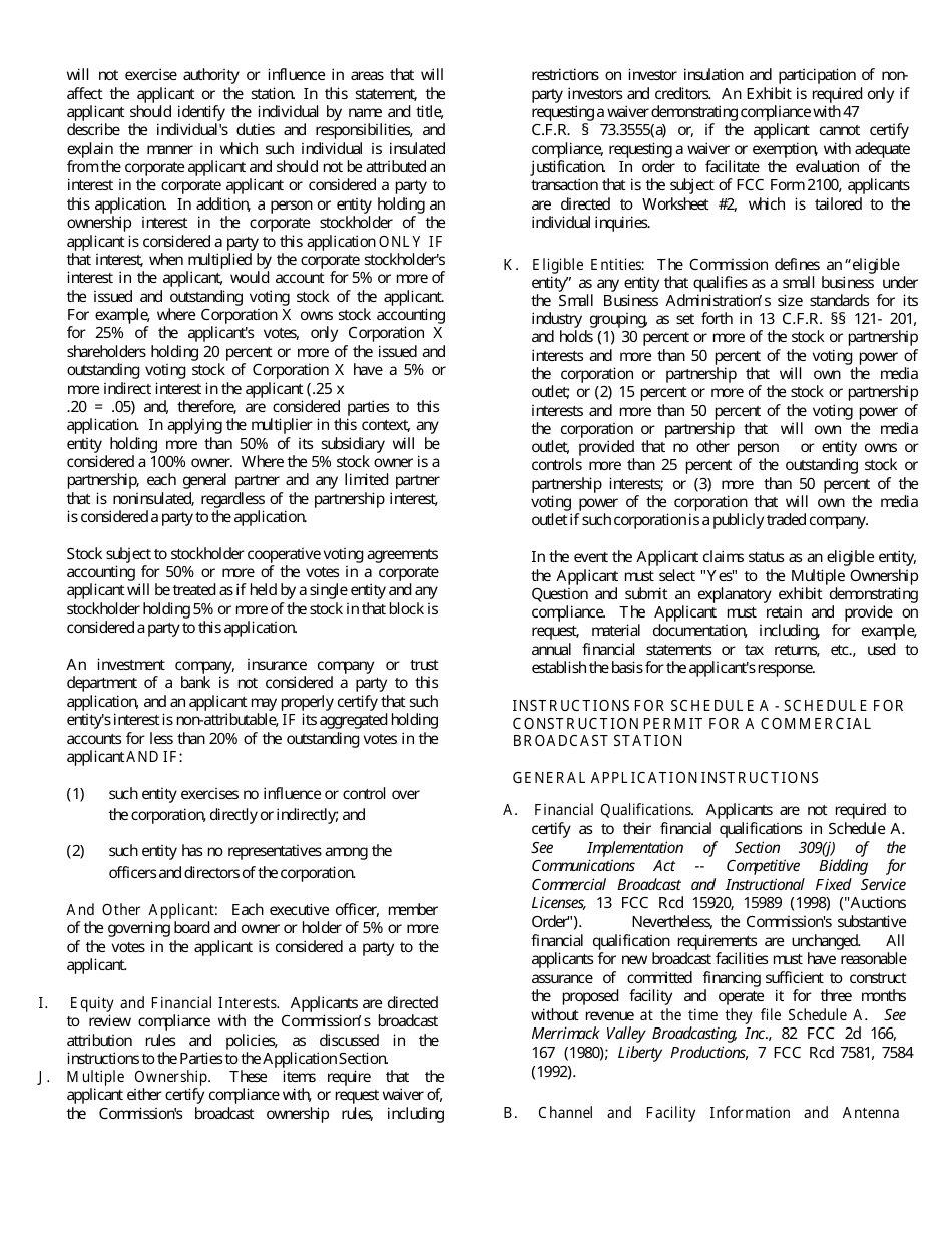 Instructions for FCC Form 2100 Application for Media Bureau Video Service Authorization, Page 7