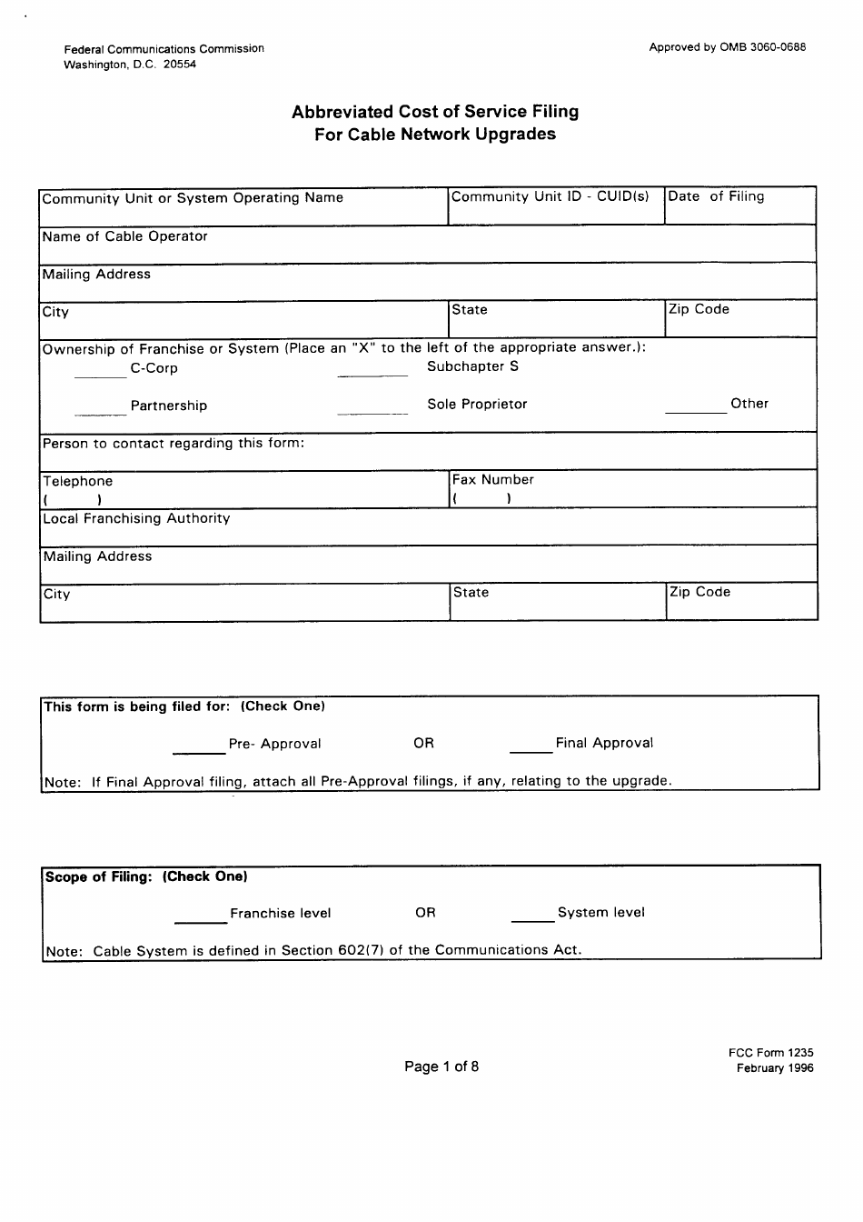 FCC Form 1235 Abbreviated Cost of Service Filing for Cable Network Upgrades, Page 14