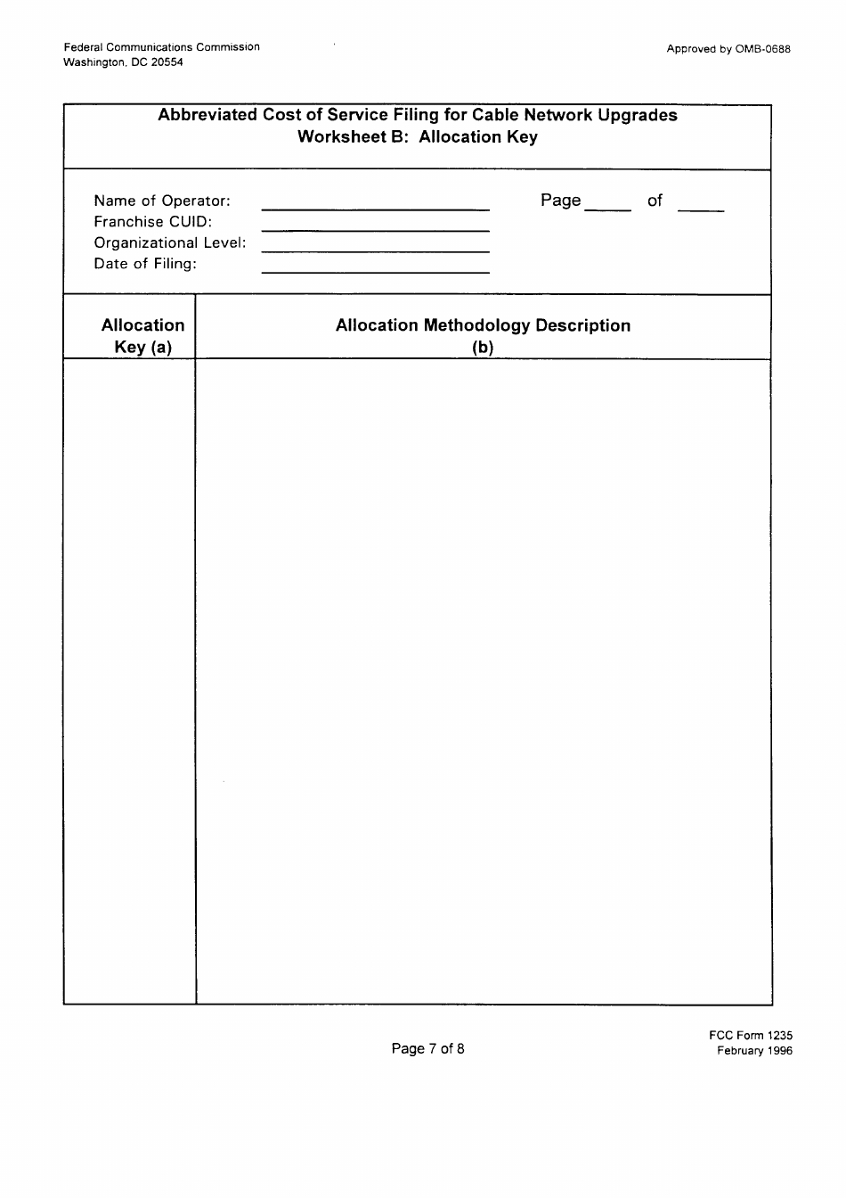 FCC Form 1235 Abbreviated Cost of Service Filing for Cable Network Upgrades, Page 20