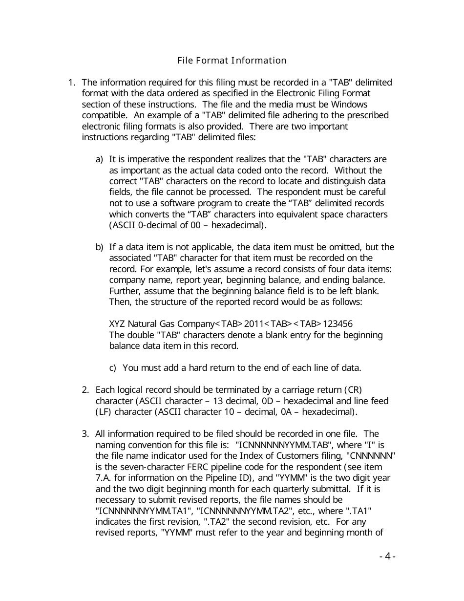 Instructions for FERC Form 549B Index of Customers, Page 4
