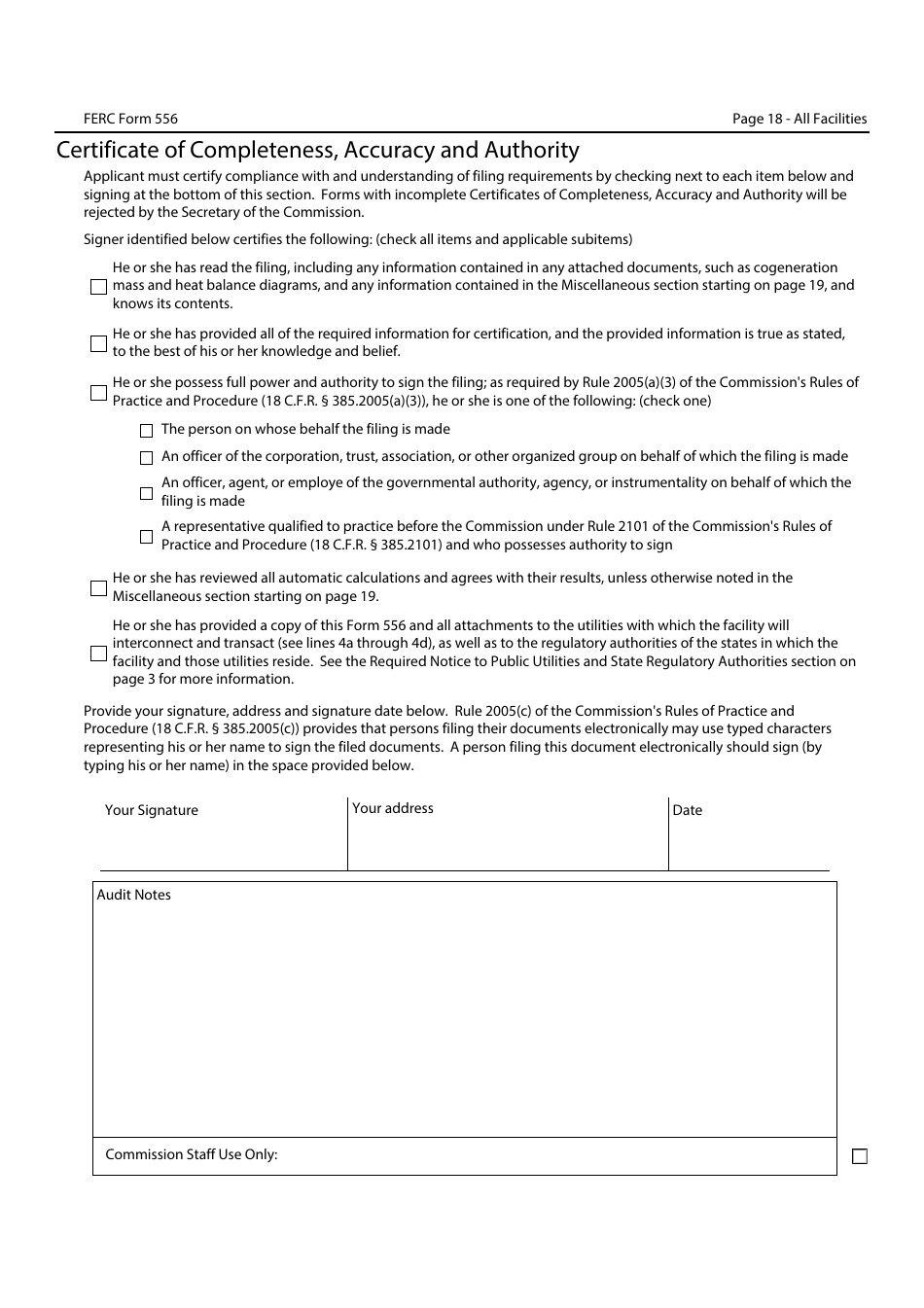 FERC Form 556 Certification of Qualifying Facility (Qf) Status for a Small Power Production or Cogeneration Facility, Page 18