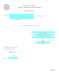 Document preview: FLRA Form 43 Withdrawal Request