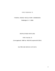 Instructions for FERC Form 73 Oil Pipeline Service Life Data, Page 2