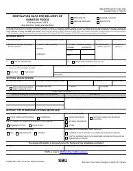 Form FNS-7 &quot;Destination Data for Delivery of Donated Foods&quot;