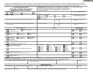 FSIS Form 5200-6 &quot;Application/Approval for Voluntary Reimbursable Inspection Service&quot;