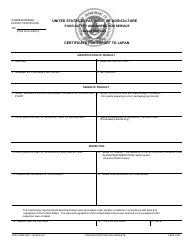 FSIS Form 9290-1 &quot;Certificate for Export to Japan&quot;