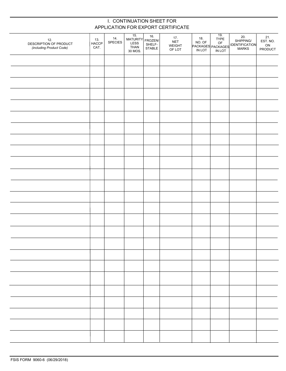 FSIS Form 9060-6 - Fill Out, Sign Online and Download Fillable PDF ...